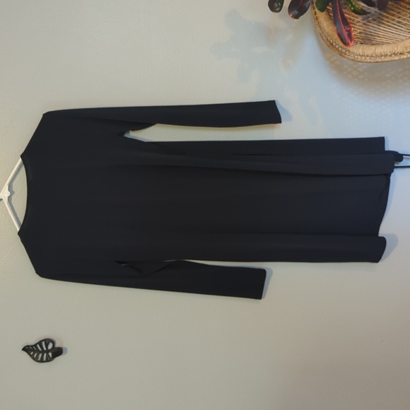 Michael by Michael Kors LBD Little Black Dress Long Sleeve Wrap Dress Small S - Picture 9 of 12